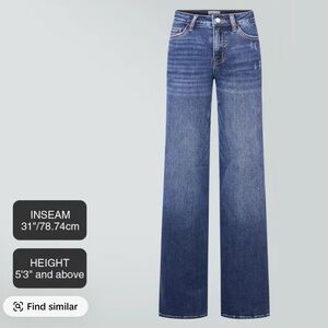 Stylish Blue Flare Women's Jeans

27x32 wide leg jeans. Brand new.